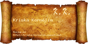 Kriska Kornélia névjegykártya
